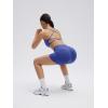 image:imageSUUKSESS 2 Piece Workout Sets for Women Open Back Sports Bra High Waist Biker Shorts with Pockets Scrunch Booty Lift Gym SetsBlue