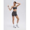 image:imageSUUKSESS 2 Piece Workout Sets for Women Open Back Sports Bra High Waist Biker Shorts with Pockets Scrunch Booty Lift Gym SetsDark Grey