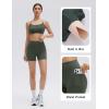 image:imageSUUKSESS 2 Piece Workout Sets for Women Open Back Sports Bra High Waist Biker Shorts with Pockets Scrunch Booty Lift Gym SetsGraygreen