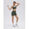 image:imageSUUKSESS 2 Piece Workout Sets for Women Open Back Sports Bra High Waist Biker Shorts with Pockets Scrunch Booty Lift Gym SetsGraygreen