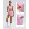 image:imageSUUKSESS 2 Piece Workout Sets for Women Open Back Sports Bra High Waist Biker Shorts with Pockets Scrunch Booty Lift Gym SetsLight Pinkdouble Lined