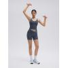 image:imageSUUKSESS Women 2 Piece Workout Sets Built in Bra Yoga Tank Top High Waisted Tummy Control Biker ShortsDark Blue