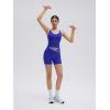 image:imageSUUKSESS Women 2 Piece Workout Sets Built in Bra Yoga Tank Top High Waisted Tummy Control Biker ShortsPeacock Blue