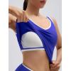 image:imageSUUKSESS Women 2 Piece Workout Sets Built in Bra Yoga Tank Top High Waisted Tummy Control Biker ShortsPeacock Blue