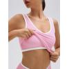 image:imageSUUKSESS Women 2 Piece Workout Sets Built in Bra Yoga Tank Top High Waisted Tummy Control Biker ShortsPink