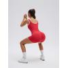 image:imageSUUKSESS Women 2 Piece Workout Sets Built in Bra Yoga Tank Top High Waisted Tummy Control Biker ShortsRed