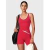 image:imageSUUKSESS Women 2 Piece Workout Sets Built in Bra Yoga Tank Top High Waisted Tummy Control Biker ShortsRed