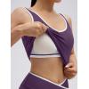 image:imageSUUKSESS Women 2 Piece Workout Sets Built in Bra Yoga Tank Top High Waisted Tummy Control Biker ShortsViolet