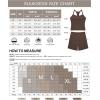 image:imageSUUKSESS Women 2 Piece Workout Sets High Waisted Biker Shorts with Pockets Built in bra Racerback Tank TopsBlack