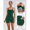 image:imageSUUKSESS Women 2 Piece Workout Sets High Waisted Biker Shorts with Pockets Built in bra Racerback Tank TopsDeep Green