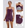 image:imageSUUKSESS Women 2 Piece Workout Sets High Waisted Biker Shorts with Pockets Built in bra Racerback Tank TopsDeep Purple