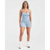 image:imageSUUKSESS Women 2 Piece Workout Sets High Waisted Biker Shorts with Pockets Built in bra Racerback Tank TopsLight Blue