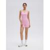 image:imageSUUKSESS Women 2 Piece Workout Sets High Waisted Biker Shorts with Pockets Built in bra Racerback Tank TopsLight Pink
