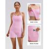 image:imageSUUKSESS Women 2 Piece Workout Sets High Waisted Biker Shorts with Pockets Built in bra Racerback Tank TopsLight Pink