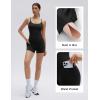 image:imageSUUKSESS Women 2 Piece Workout Sets Padded Gym Yoga Tank Top High Waisted Biker Shorts with PocketsBlack