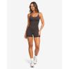image:imageSUUKSESS Women 2 Piece Workout Sets Padded Gym Yoga Tank Top High Waisted Biker Shorts with PocketsBrown