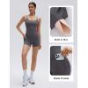 image:imageSUUKSESS Women 2 Piece Workout Sets Padded Gym Yoga Tank Top High Waisted Biker Shorts with PocketsDark Grey