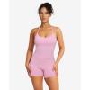 image:imageSUUKSESS Women 2 Piece Workout Sets Padded Gym Yoga Tank Top High Waisted Biker Shorts with PocketsLight Pinkdouble Lined