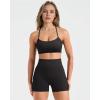 image:imageSUUKSESS Women 2 Piece Workout Sets Padded Halter Sports Bras High Waisted Biker Shorts with PocketsBlack