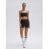 image:imageSUUKSESS Women 2 Piece Workout Sets Padded Halter Sports Bras High Waisted Biker Shorts with PocketsBlack