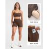 image:imageSUUKSESS Women 2 Piece Workout Sets Padded Halter Sports Bras High Waisted Biker Shorts with PocketsBrown