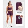 image:imageSUUKSESS Women 2 Piece Workout Sets Padded Halter Sports Bras High Waisted Biker Shorts with PocketsDeep Purple