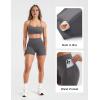 image:imageSUUKSESS Women 2 Piece Workout Sets Padded Halter Sports Bras High Waisted Biker Shorts with PocketsGray