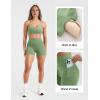image:imageSUUKSESS Women 2 Piece Workout Sets Padded Halter Sports Bras High Waisted Biker Shorts with PocketsGreen