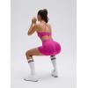 image:imageSUUKSESS Women 2 Piece Workout Sets Padded Halter Sports Bras High Waisted Biker Shorts with PocketsHot Pink
