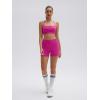 image:imageSUUKSESS Women 2 Piece Workout Sets Padded Halter Sports Bras High Waisted Biker Shorts with PocketsHot Pink