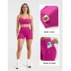 image:imageSUUKSESS Women 2 Piece Workout Sets Padded Halter Sports Bras High Waisted Biker Shorts with PocketsHot Pink
