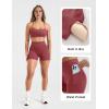 image:imageSUUKSESS Women 2 Piece Workout Sets Padded Halter Sports Bras High Waisted Biker Shorts with PocketsMaroon