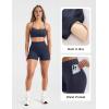 image:imageSUUKSESS Women 2 Piece Workout Sets Padded Halter Sports Bras High Waisted Biker Shorts with PocketsNavy Blue