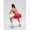 image:imageSUUKSESS Women 2 Piece Workout Sets Padded Halter Sports Bras High Waisted Biker Shorts with PocketsRed