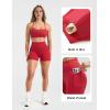 image:imageSUUKSESS Women 2 Piece Workout Sets Padded Halter Sports Bras High Waisted Biker Shorts with PocketsRed