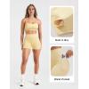 image:imageSUUKSESS Women 2 Piece Workout Sets Padded Halter Sports Bras High Waisted Biker Shorts with PocketsYellow