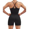 image:imageSUUKSESS Women 2 Piece Workout Sets Padded Gym Yoga Tank Top High Waisted Biker Shorts with PocketsBlack