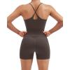 image:imageSUUKSESS Women 2 Piece Workout Sets Padded Gym Yoga Tank Top High Waisted Biker Shorts with PocketsBrown
