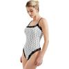 image:imageSUUKSESS Women Square Neck Lace Bodysuit Sleeveless Spaghetti Strap Tank TopWhite Polka Dots