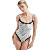 image:imageSUUKSESS Women Square Neck Lace Bodysuit Sleeveless Spaghetti Strap Tank TopWhite Polka Dots
