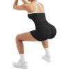 image:imageSUUKSESS Women 2 Piece Workout Sets High Waisted Tummy Control Biker Shorts Halter Padded Tank TopsColorblock Black