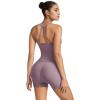 image:imageSUUKSESS Women 2 Piece Workout Sets High Waisted Tummy Control Biker Shorts Halter Padded Tank TopsHemp Pink