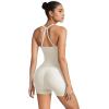 image:imageSUUKSESS Women 2 Piece Workout Sets High Waisted Tummy Control Biker Shorts Halter Padded Tank TopsWhitedouble Lined