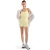 image:imageSUUKSESS Women 2 Piece Workout Sets High Waisted Tummy Control Biker Shorts Halter Padded Tank TopsYellow