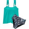 image:imageSUUKSESS Women Ruffle High Waisted Tankini Swimsuit Tummy Control Bathing Suit80 Aqua Blue Floral