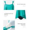 image:imageSUUKSESS Women Ruffle High Waisted Tankini Swimsuit Tummy Control Bathing Suit80 Aqua Blue Floral