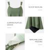 image:imageSUUKSESS Women Ruffle High Waisted Tankini Swimsuit Tummy Control Bathing Suit80 Army Green Black