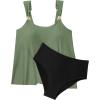 image:imageSUUKSESS Women Ruffle High Waisted Tankini Swimsuit Tummy Control Bathing Suit80 Army Green Black