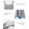 image:imageSUUKSESS Women Ruffle High Waisted Tankini Swimsuit Tummy Control Bathing Suit80 Blue Striped