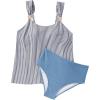 image:imageSUUKSESS Women Ruffle High Waisted Tankini Swimsuit Tummy Control Bathing Suit80 Blue Striped